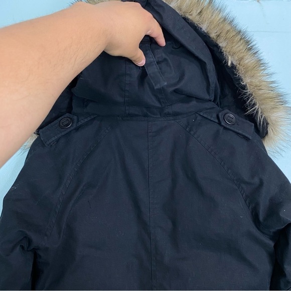 Aritzia Community Paradigm Black Waterproof Goose‎ Down Parka Black Hooded Sz XS - Picture 8 of 8